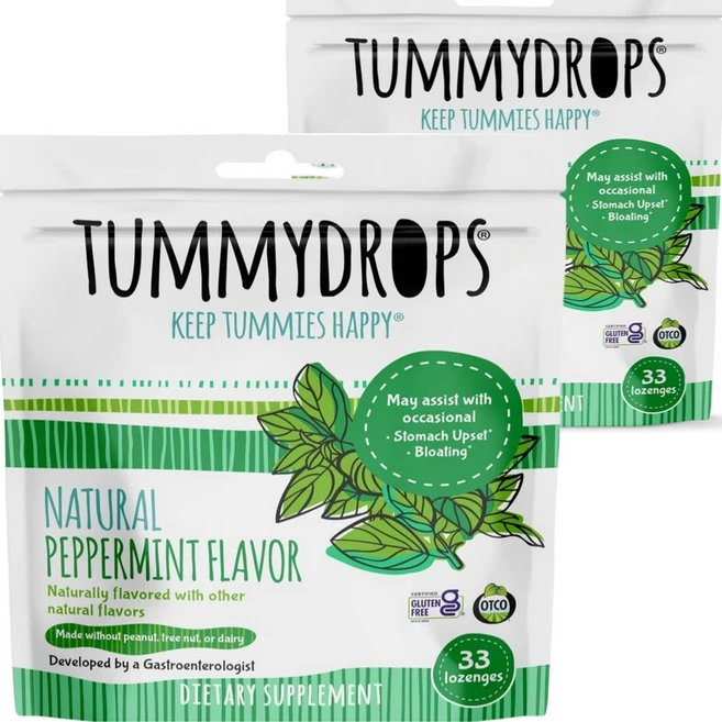 Tummydrops 내츄럴 페퍼민트 드롭 캔디 미국 직배송 33정 2개 - 쿠팡