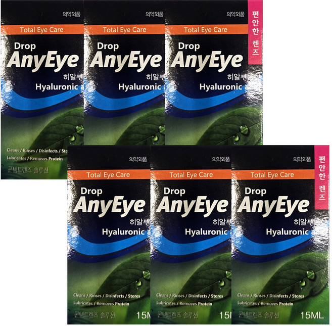 휴먼바이오 아이플러스 습윤액 15ml 렌즈보습제, 6개