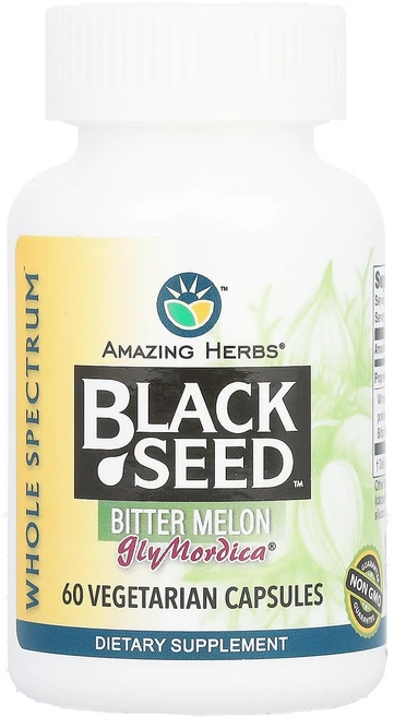 새해 첫좋은선물 Amazing Herbs Black Seed 비터 멜론 베지 캡슐 60정 제대로 할인합니다, AmazingHerbsBlackSeed비터멜론베지캡슐6, 1 - 쿠팡