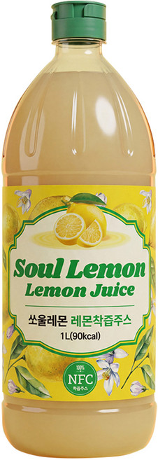 쏘울레몬 100% NFC 레몬착즙주스, 1개, 1L