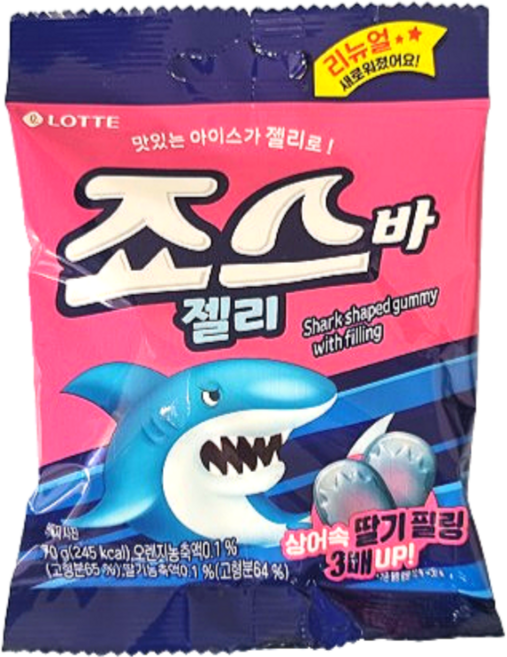 롯데 죠스바 젤리 구미 젤리셔스, 6개, 70g