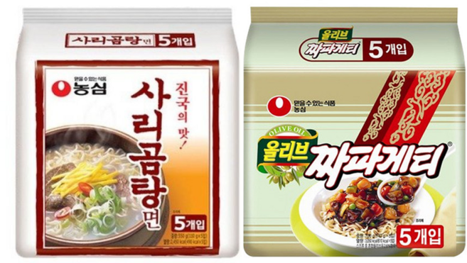 농심 사리곰탕면 110g + 짜파게티 140g 5개 세트
