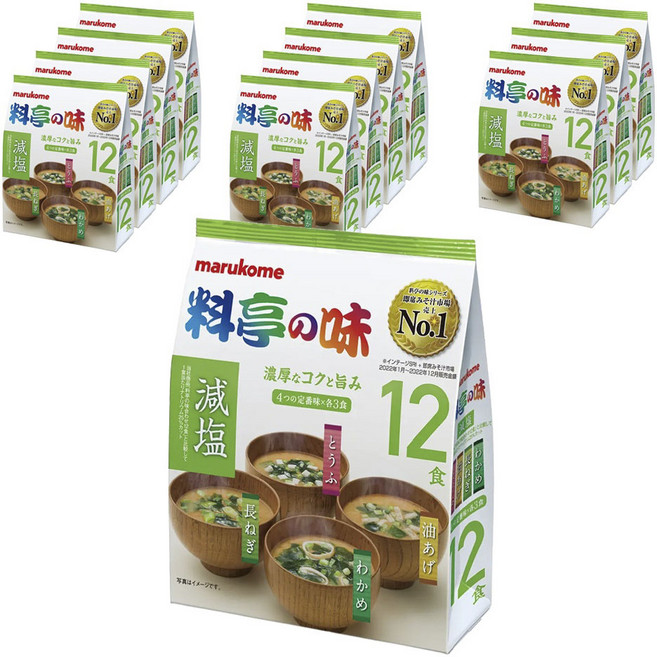 marukome 料亭之味減鹽味噌湯 4種風味 12包組, 12袋