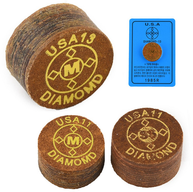 [정품인증 당구몰]다이아몬드 USA11겹 13겹팁 당구개인팁, 1개