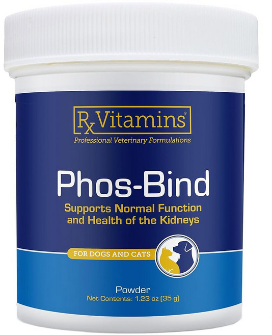 Rx 비타민 포스-바인드 - 신장 건강을 위한 고양이 및 개용 인산염 바인더 - 정상적인 신장 세정 및 필수 신장 관리 지원 - 35g