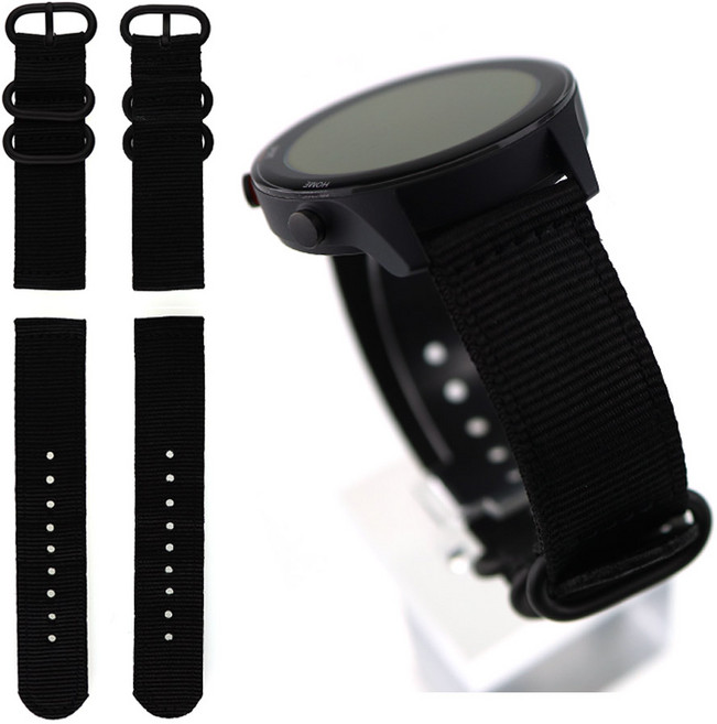 타니프로 호환 나토 스트랩 시계줄 밴드 22mm, 블랙 22mm