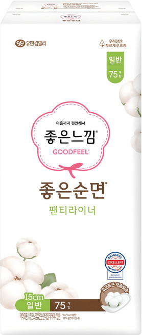 좋은느낌 좋은순면 데일리라이너 팬티라이너, 일반, 75개입, 1개