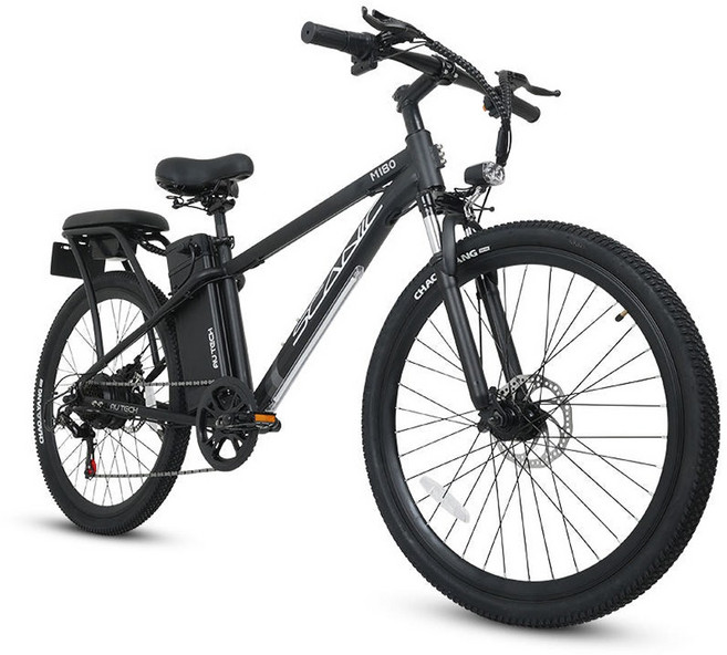 AU테크 스카닉 M180 26인치 MTB 산악 고출력 전기자전거 36V 5Ah 무료 완조립, 스카닉 M180 블랙 36V 5A, 스틸