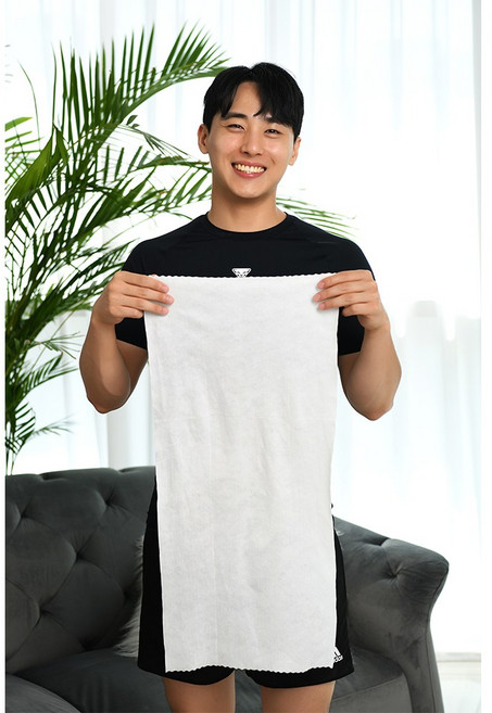 에너비45 물없이 샤워하는 웻타월 10매 (대형)/화이트, 화이트