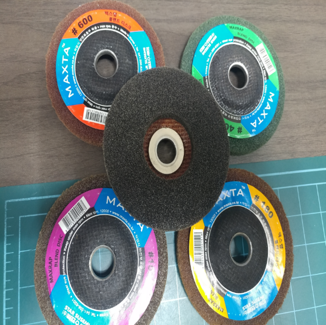 별표 수세미 디스크 4인치 맥스타 연질금속 표면처리 120방 180 400 600 1000방, 1개