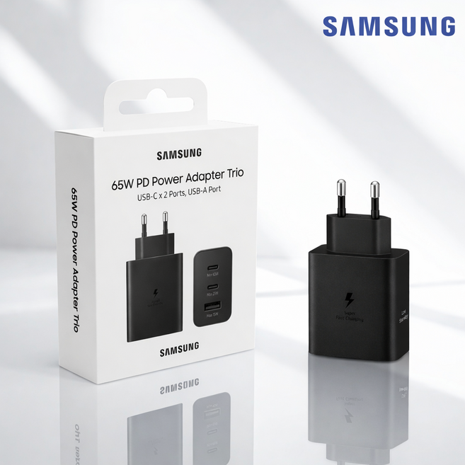삼성전자 65W 트리오 포트 PD 충전기, 블랙 x EP-T6530NBKGKR, 1박스