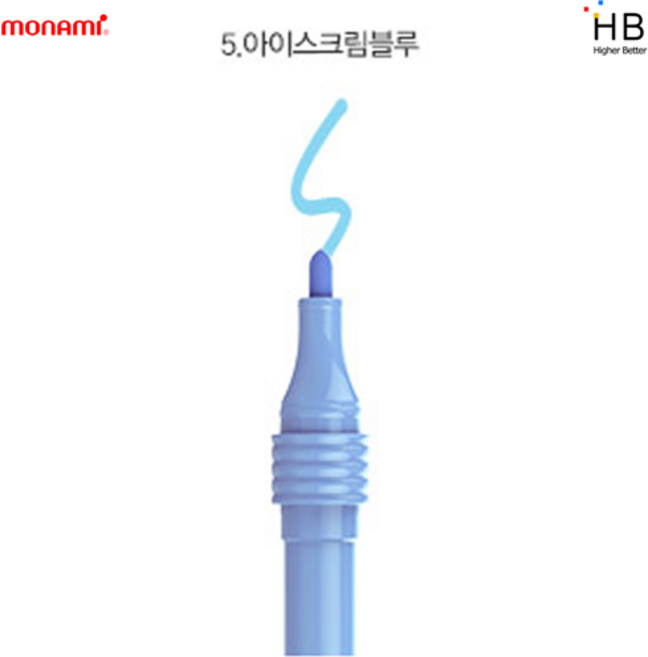 모나미 라이브칼라DIY, 5.아이스크림블루(수성둥근닙)
