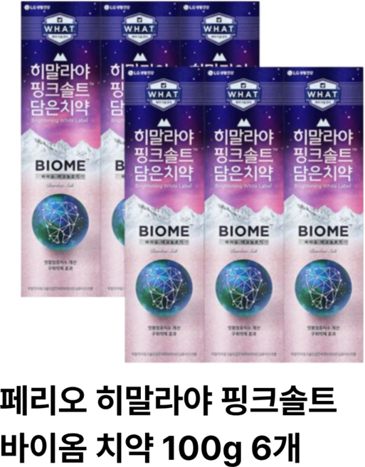 페리오 히말라야 핑크솔트 바이옴 치약 100g 6개, 1개, 1L