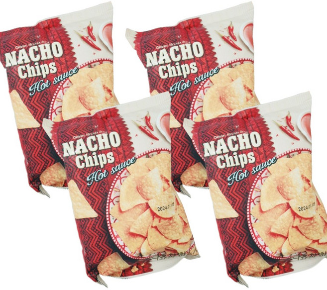 피코크 나쵸칩 핫소스맛, 100g, 4개