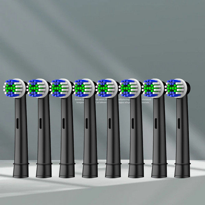 5 檔旋轉充電款電動牙刷智能電量提醒3D立體清潔成人電動牙刷, 1個, 中性包裝, 3618配件暗夜黑刷頭+8個