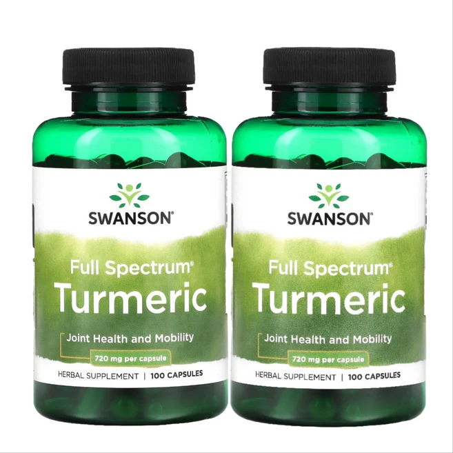 스완슨 풀 스펙트럼 터메릭 720mg 100캡슐 X 2통 Swanson 풀스펙트럼 강황, 100정 - 쿠팡