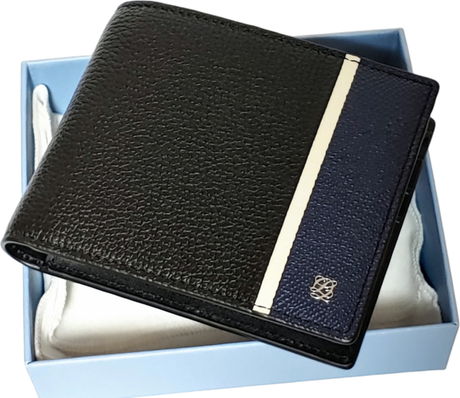 [200%정품보장] 루이까또즈 스트라이프 실버 로고 남성반지갑 [선물포장가능]