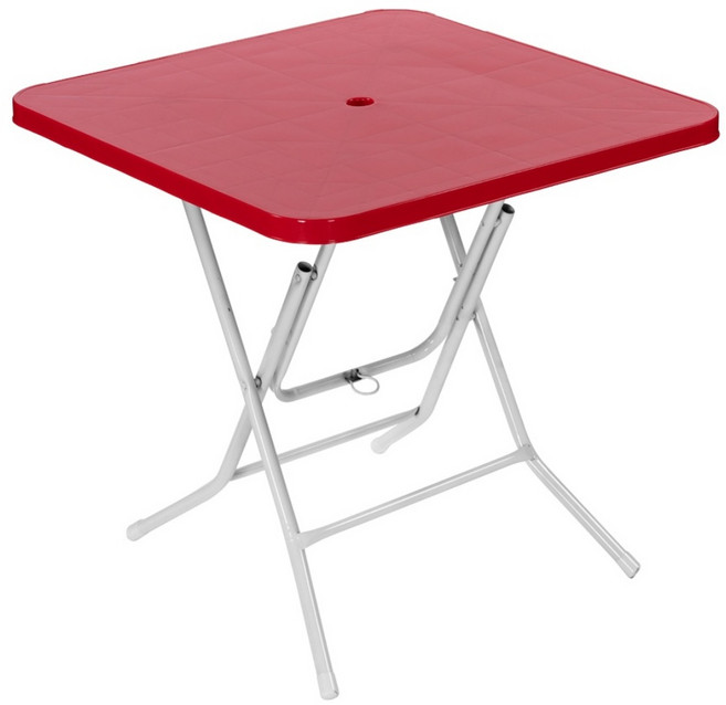 플라스틱테이블 사각테이블 야외테이블 편의점 포장마차 간이 접이식, 레드
