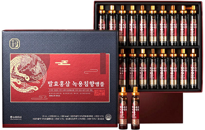 한삼인 발효홍삼 녹용침향 앰플 20g x 20병, 1세트