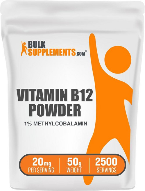 BULKSUPPLEMENTS 벌크서플리먼트 비타민 B12 1% 메틸코발라민 파우더 50g 2개, 1개