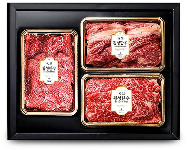 1+등급 횡성한우 명품 특선세트 3호 [꽃등심+안심+채끝] 각 400g 1.2kg, 1개