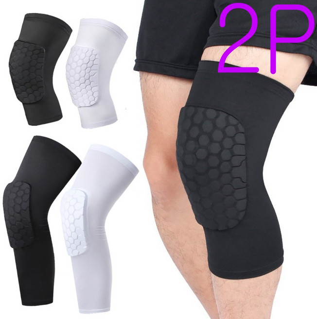 leoq 스포츠 작업용 관절 쿠션 무릅보호대 축구 농구 무릎 보호패드, 숏 블랙, 2개