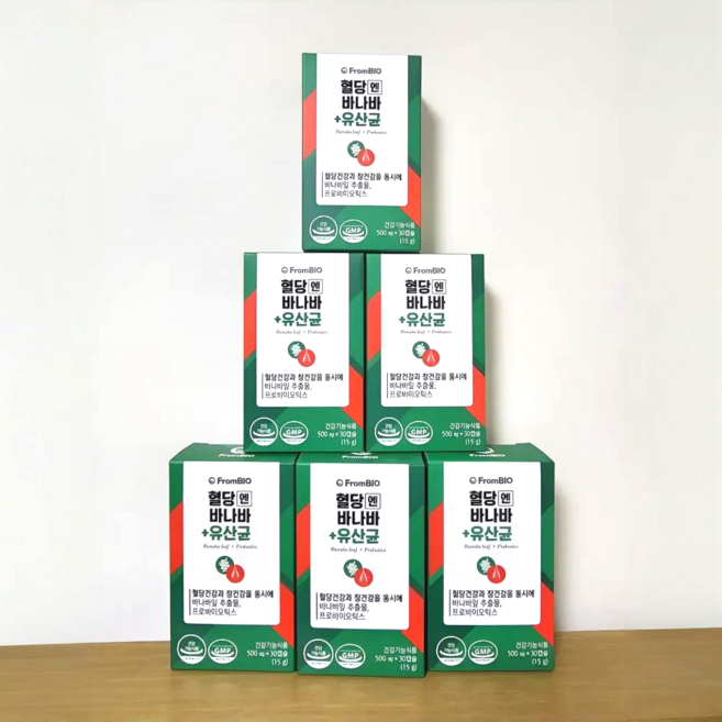 프롬바이오 혈당엔 바나바+유산균, 6개, 30정