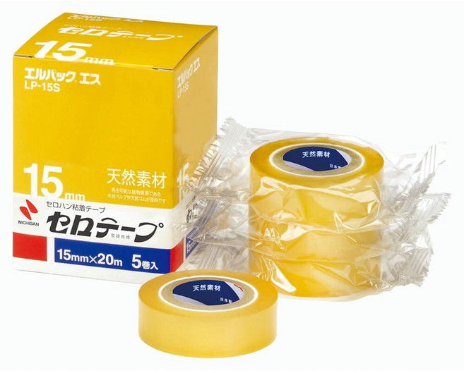 미국출고 평점4.5+ 161203 Nichiban LP-15S 셀로판 테이프 소형 롤 5롤 15mm(0.6인치) x 20m(65.6피트), 미국출고 평점4.5+ 161203 Nichiban LP
