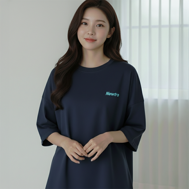 데일로엔 여성 여름 데일리 오버핏 프린팅 반팔 캐주얼 티셔츠