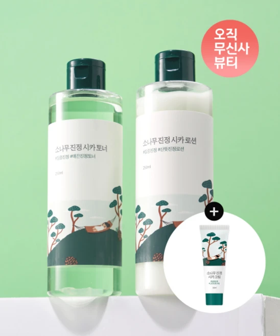 라운드랩 ROUNDLAB SET 소나무 진정 시카 토너 250ml 로션 250ml 소나무 크림 10ml LL_P250LT_P250 293148, NONE - 쿠팡
