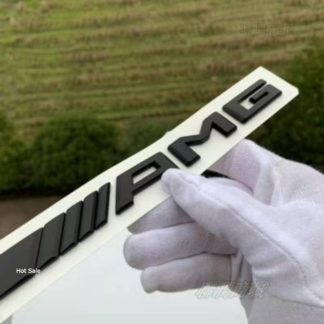 AMG 車尾門貼 適用Benz, 1個, 啞黑色 AMG【17-20年】