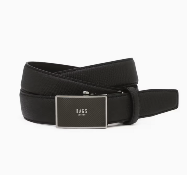 닥스 시크한 블랙 사각버클 남성 자동벨트 (선물포장)