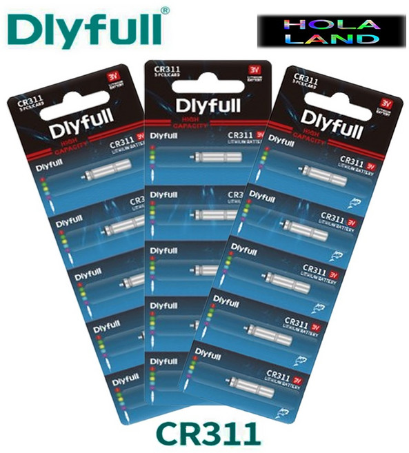 DLYFULL CR- 311 밧데리 전자찌 케미 배터리 100개, CR311 (3mm×11mm), 50개