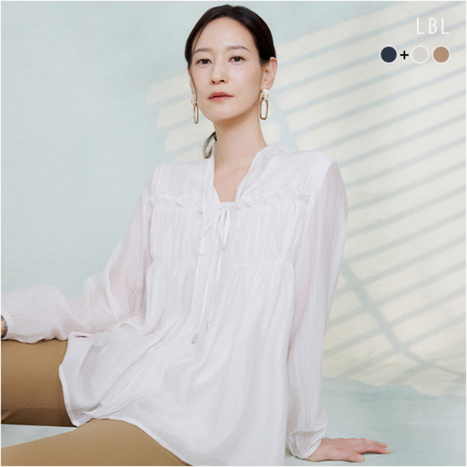 [LBL] 26SS SHEER 프릴 블라우스 2종