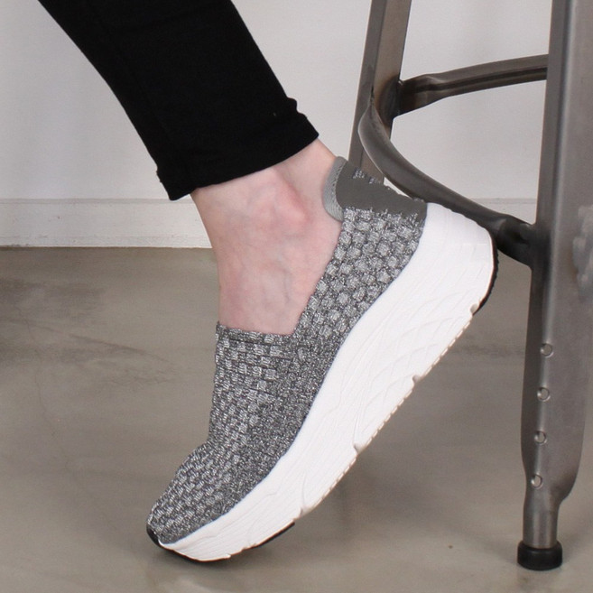 CNJF 펄 우븐슈즈 밴드 메쉬 슬립온 여성 단화 로퍼