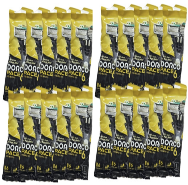 도루코 6중날 페이스6 면도기 10개 일회용 휴대용, 1개입, 20개
