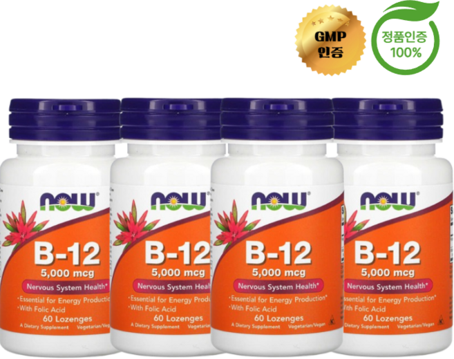 나우 푸드 비타민 B 12 5000 mcg 60정 X 4개, 1개
