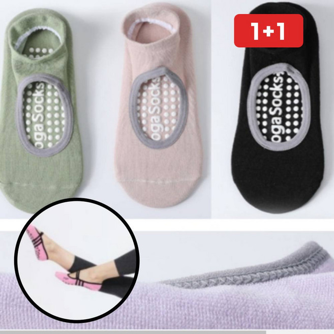 1+1 바닥논슬립 필라테스 여성용 요가삭스 미끄럼방지 홈트레이닝 운동양말