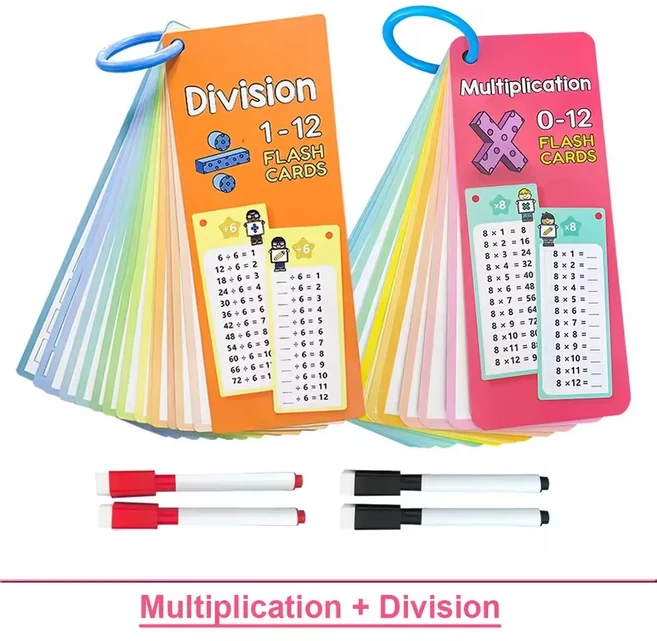 1-12 수학 테이블 카드 자가 확인 도구 몬테소리 덧셈&뺄셈 또는 세트, 02 Multiply Divide