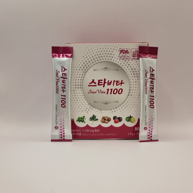 라이징스타 스타비타 1100 Vitamin C 1100mg 함유 글루타치온(글리신 X 시스틴 x 글루타민산), 3개, 80g