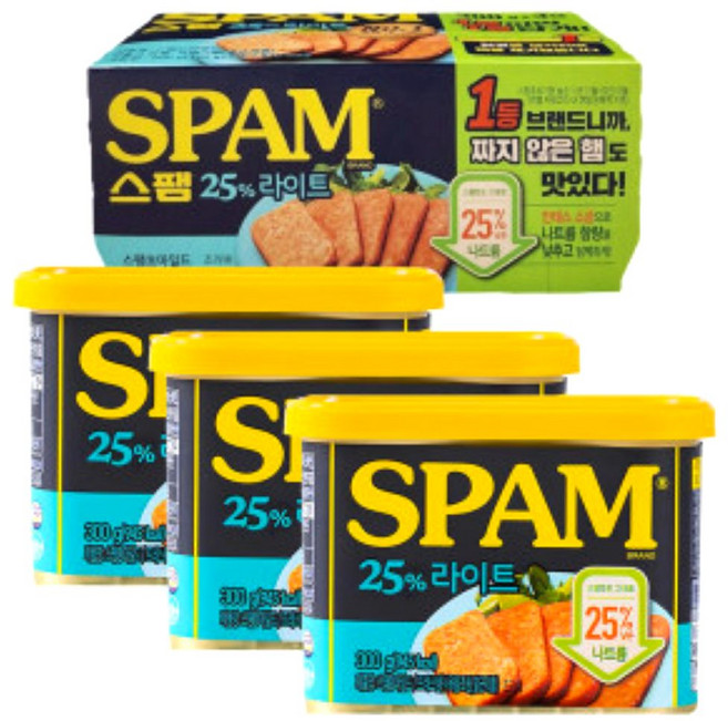 (CJ제일제당) 스팸 25프로 라이트 (마일드) 200G 6개