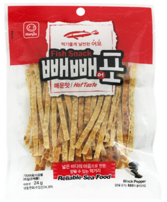 한진 빼빼어포 24g 빼빼포 매운맛 맥주 안주 간식, 1개