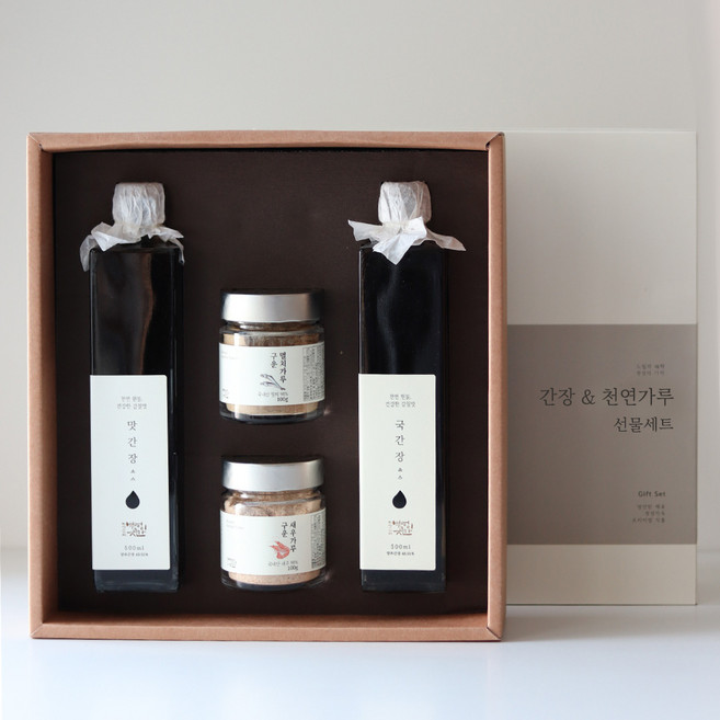 부엉이곳간 간장 + 천연가루 선물세트, 1세트, 1.36g
