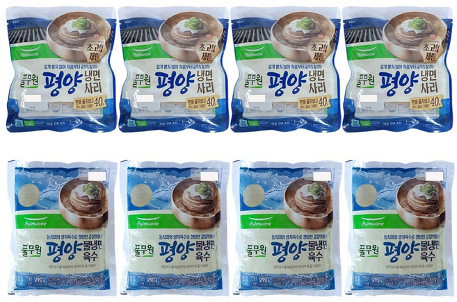 풀무원 평양물냉면 사리 130gx4개 + 육수 290gx4개, 1개, 130g