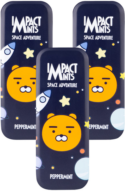 임팩트 민트 카카오프렌즈 캔디 라이언 페퍼민트 무설탕 사탕 3개, 14g