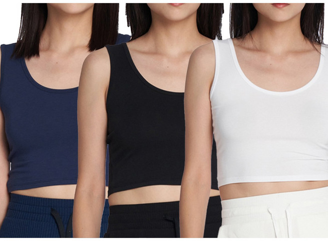 24COMMA CATS006 시티 올 데이 텐셀 모달 여성 크롭 런닝나시 3p