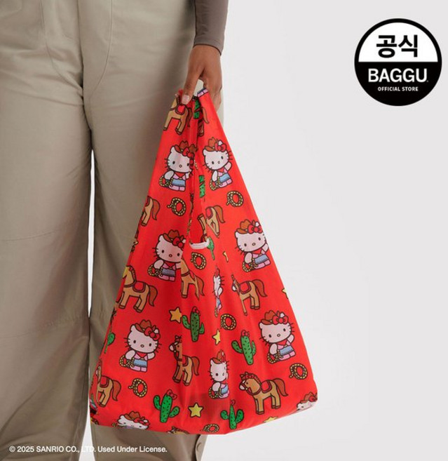 국내백화점 바쿠 에코백 BAGGU 스탠다드 헬로키티 웨스턴 백 가방 보부상백 (BK파우치증정)