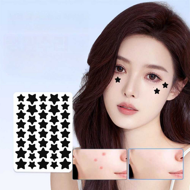 노케이 별모양여드름패치 케어 방수 스팟패치 여드름, 1개, 검은색 40개입/총 5매 (피부) xx