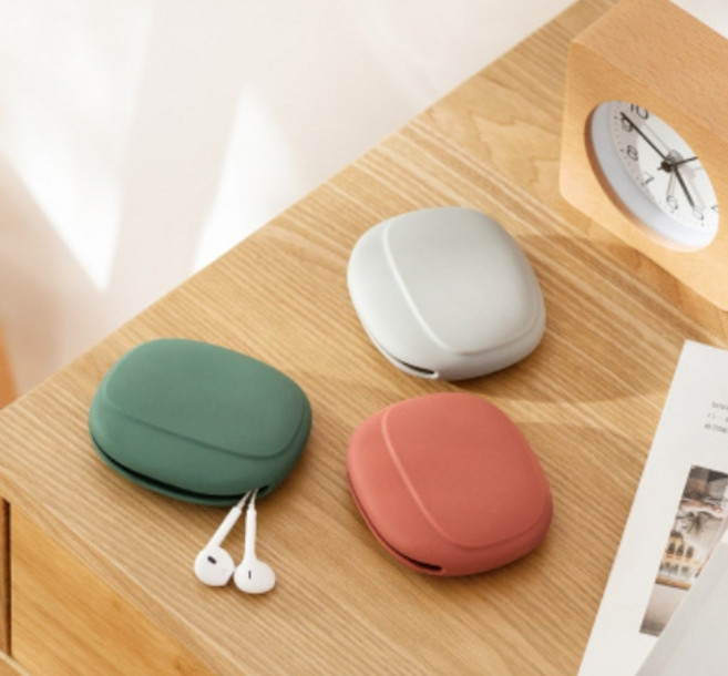 카이로스 컨퍼니 이어폰줄 실리콘 케이스 홀더 파우치 선정리 보관함, No.01 이어폰 포켓 그레이, No.01 이어폰 포켓 그레이, 1개