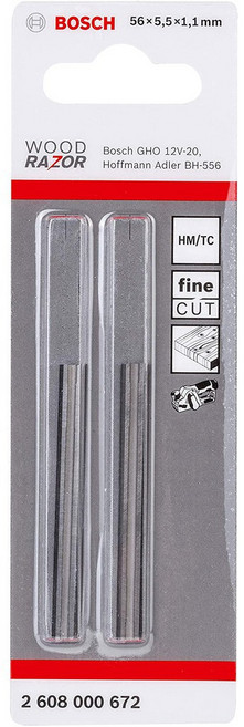 博世 電鉋刀 56mm 電動刨刀 GHO 12V-20 無線輕巧設計, 1個, 電鉋刀刃 56mm(2pcs/SET)